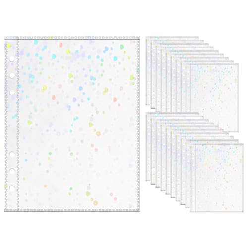 A5-Fotokartenhüllen, 20 Stück, blinkende Blumen, transparent, 13 x 19 cm, 1 Tasche, Bildkarten-Einsätze, PP-Fotoalbum, Nachfüllseiten für 6-Ringbücher (blinkende Blume, A5, 1 Tasche) von MEI YI TIAN