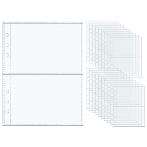 A5-Fotokartenhüllen, mattiert, 13,2 x 9,4 cm, 2 Taschen, Bildkarten-Einsätze, PP-Fotoalbum-Nachfüllseiten für 6-Ringbuch (matt, A5-2Pocket), 20 Stück von MEI YI TIAN