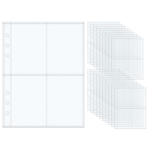 A5-Fotokartenhüllen, mattiert, 6,3 x 9,4 cm, 4 Taschen, Bildkarten-Einsätze, PP-Fotoalbum-Nachfüllseiten für 6-Ringbuch, matt, A5-4 Taschen, 20 Stück A5-Fotokartenhüllen, mattiert, 6,3 x 9,4 cm, 4 Taschen, Bildkarten-Einsätze, PP-Fotoalbum-Nachfüllseiten für 6-Ringbuch, matt, A5-4 Taschen, 20 Stück von MEI YI TIAN