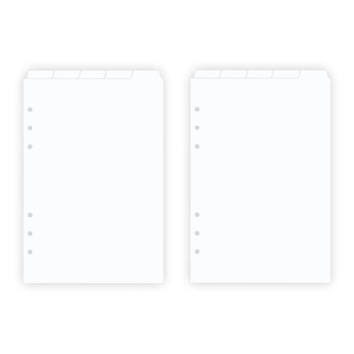 A5-Ordner-Trennblätter, oben 5 Register, weiß, Kunststoff-Register, 2 Sets, 14 x 21 cm, Planer-Einsätze, 10 Blatt, nachfüllbare Seitenschutz, Nachfüllpackungen für 6-Ringbücher, Notizbuch, Weiß A5-Ordner-Trennblätter, oben 5 Register, weiß, Kunststoff-Register, 2 Sets, 14 x 21 cm, Planer-Einsätze, 10 Blatt, nachfüllbare Seitenschutz, Nachfüllpackungen für 6-Ringbücher, Notizbuch, Weiß von MEI YI TIAN