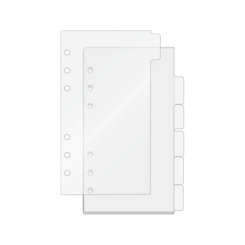 A6 Ordner-Trennblätter, Planer-Einsätze, 6 Registerkarten, transparenter Acryl-Index-Trenner, 6 Blatt, nachfüllbare Seitenschutz für 6-Ringbuch-Notizbuch (A6) von MEI YI TIAN