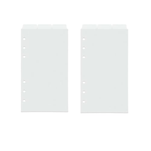 A6-Ordner-Trennblätter, mattierter Kunststoff, Index-Trennblätter, oben 3 Register, Planer-Einsätze, 6 Blatt, nachfüllbare Seitenschutz für 6-Ringbuch, Notizbuch, 2 Stück von MEI YI TIAN