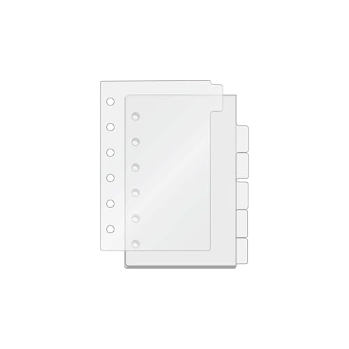 A7 Ordner-Trennblätter, Planer-Einsätze, 6 Registerkarten, transparenter Acryl-Index-Trenner, 6 Blatt, nachfüllbare Seitenschutz für 6-Ringbuch-Notizbuch (A7) von MEI YI TIAN