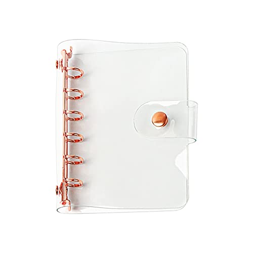 A7 Weich-PVC-Bindereinband, transparent, Roségold, nachfüllbar, 6 Löcher, lose Blätter, Notizbuch, Ordner, runder Ring, persönlicher Planer, Seiten, Protektoren mit Druckknopfverschluss, Dateiordner A7 Weich-PVC-Bindereinband, transparent, Roségold, nachfüllbar, 6 Löcher, lose Blätter, Notizbuch, Ordner, runder Ring, persönlicher Planer, Seiten, Protektoren mit Druckknopfverschluss, Dateiordner von MEI YI TIAN