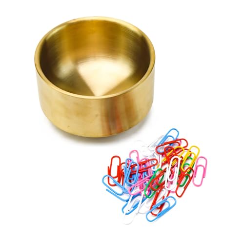 Goldener Büroklammerhalter, Büroklammerhalter, Büroklammern-Spender, Edelstahl, Büroklammern, Organizer, Binder-Clip-Halter, runde Schüssel für Schreibtisch, Büro, Schule, Zuhause (Gold, hoher Goldener Büroklammerhalter, Büroklammerhalter, Büroklammern-Spender, Edelstahl, Büroklammern, Organizer, Binder-Clip-Halter, runde Schüssel für Schreibtisch, Büro, Schule, Zuhause (Gold, hoher von MEI YI TIAN