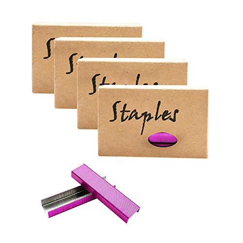 Heftklammern-Set, 26/6, 12 mm Breite, 950/Box, 4 Boxen/Packung, 3800 Tackerklammern für Büro, Schule, Zuhause, Nachfüllpackungen 4 Boxen Rosenrot Heftklammern-Set, 26/6, 12 mm Breite, 950/Box, 4 Boxen/Packung, 3800 Tackerklammern für Büro, Schule, Zuhause, Nachfüllpackungen 4 Boxen Rosenrot von MEI YI TIAN