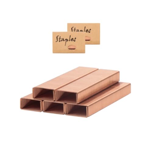MEI YI TIAN Heftklammern in Rotgold, 26/6 Standardklammern, Nachfüllpackung, 1000 Stück pro Box, 2 Boxen/Packung, 2000 Stück, farbige Heftklammern für Heftgerät von MEI YI TIAN