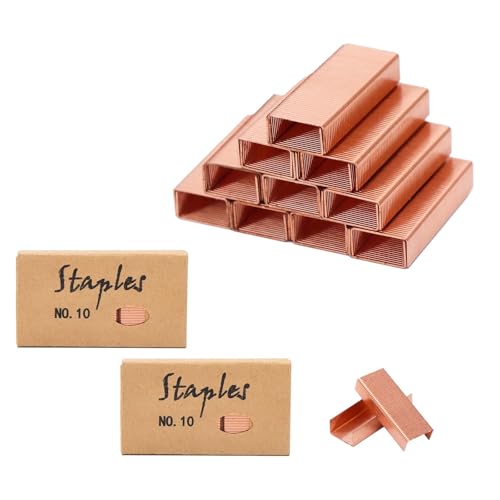 Mini-Heftklammern, Nr. 10, Nachfüllpackung, 2 Boxen/Packung, 2000 Stück, Nr. 10, für Büro, Mini-Heftklammern, rotgoldene Heftklammern Mini-Heftklammern, Nr. 10, Nachfüllpackung, 2 Boxen/Packung, 2000 Stück, Nr. 10, für Büro, Mini-Heftklammern, rotgoldene Heftklammern von MEI YI TIAN