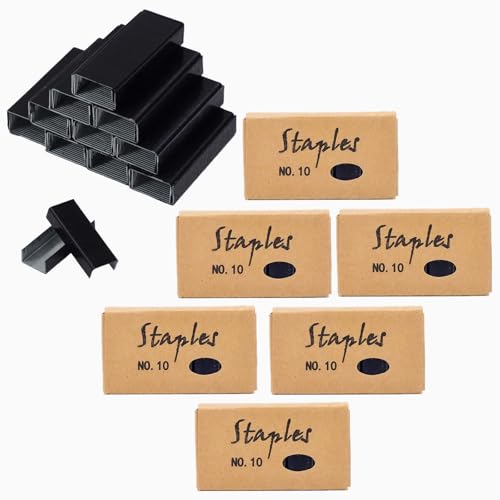 Schwarze Nr. 10 Heftklammern, 1000/Box, 6 Boxen/Packung, 6000 Stück, #10, Mini-Heftklammern, Nachfüllpack für Büro-Mini-Heftgerät (schwarze Heftklammern) von MEI YI TIAN