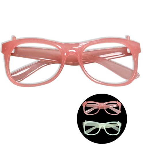 MEIBAOGE Fluoreszierender Brillenrahmen für Nachtclub, leuchtende Partybrille, Uni-Rahmen für Halloween, Tanzshow, Requisiten, Party-Brillen, Rosa von MEIBAOGE