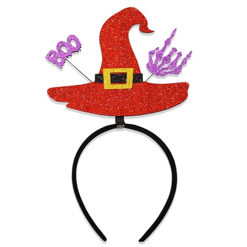 MEIBAOGE Glitzerndes Hexen-Stirnband, Weihnachts-Kopfbedeckung, Halloween-Party, Foto-Requisiten, Karaoke-Party, Kopfbedeckung, Cosplay-Zubehör von MEIBAOGE