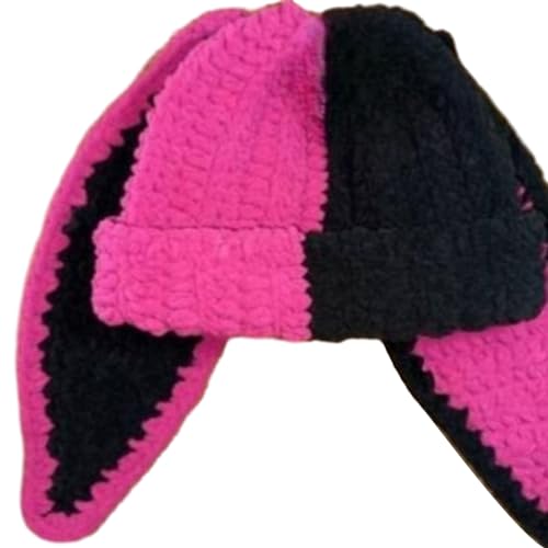 MEIBAOGE Hasenhut mit langen Ohren, Foto-Requisiten, Neujahr, dicke Cartoon-Mütze, Erwachsene und Kinder, gestrickte Hasenohren, lustige Beanie von MEIBAOGE