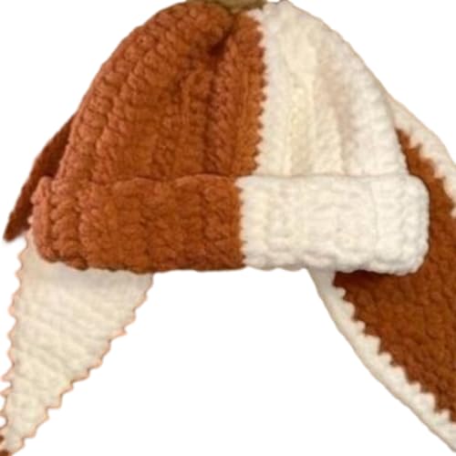 MEIBAOGE Hasenhut mit langen Ohren, Foto-Requisiten, Neujahr, dicke Cartoon-Mütze, Erwachsene und Kinder, gestrickte Hasenohren, lustige Beanie von MEIBAOGE