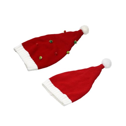 MEIBAOGE Pompons Weihnachtsmannmütze, dick, gestrickt, Kopfbedeckung, weiße Krempe, für Weihnachtsfeiern, Cosplay-Zubehör MEIBAOGE Pompons Weihnachtsmannmütze, dick, gestrickt, Kopfbedeckung, weiße Krempe, für Weihnachtsfeiern, Cosplay-Zubehör von MEIBAOGE