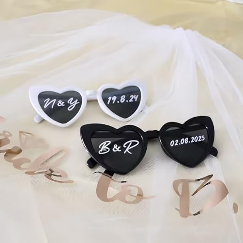 Personalisierte Sonnenbrillen-Hochzeitsaufkleber, Personalisierte Vinyl-Aufkleber, Sonnenbrillenaufkleber, Party-Dekor-DIY-Aufkleber von MEIEG