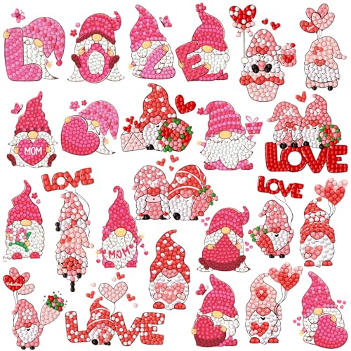 MEIEST 24-teiliges Diamond Painting zum Valentinstag, Mosaik-Aufkleber nach Zahlen, Kunst- und Bastelset für Kinder, kreative handgefertigte Dekorationen, Geschenk MEIEST 24-teiliges Diamond Painting zum Valentinstag, Mosaik-Aufkleber nach Zahlen, Kunst- und Bastelset für Kinder, kreative handgefertigte Dekorationen, Geschenk von MEIEST