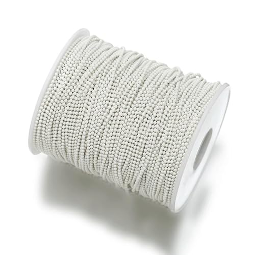 MEIFULLE 5 Meter weiße Metall-Kugelketten 1,2 mm 1,5 mm 2 mm 2,4 mm runde Perlenketten für die Herstellung von selbstgemachten Halsketten und Armbändern mit Schmuckzubehör MEIFULLE 5 Meter weiße Metall-Kugelketten 1,2 mm 1,5 mm 2 mm 2,4 mm runde Perlenketten für die Herstellung von selbstgemachten Halsketten und Armbändern mit Schmuckzubehör von MEIFULLE