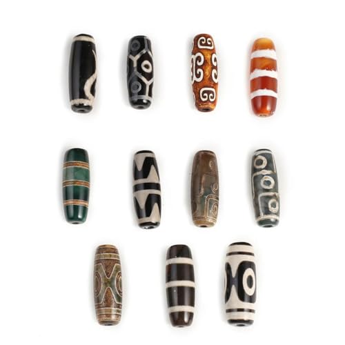 MEIFULLE 5 Stück Naturstein Tibet Dzi Perlen Mehrfarbige Loch Onyx Perle für Tribal Schmuckherstellung DIY Halskette Armband Zubehör MEIFULLE 5 Stück Naturstein Tibet Dzi Perlen Mehrfarbige Loch Onyx Perle für Tribal Schmuckherstellung DIY Halskette Armband Zubehör von MEIFULLE
