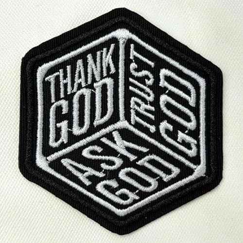 Ask God Trust God Thank God Patch Religiöser christlicher Glaube bestickte Aufnäher für Rucksack, Hut, Jacken, zum Aufbügeln oder Aufnähen, Uniform, DIY-Stickerei, PVC-Flicken, Geschenk, Zubehör für Ask God Trust God Thank God Patch Religiöser christlicher Glaube bestickte Aufnäher für Rucksack, Hut, Jacken, zum Aufbügeln oder Aufnähen, Uniform, DIY-Stickerei, PVC-Flicken, Geschenk, Zubehör für von MEIHKBEC