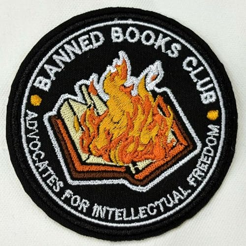 Banned Books Club Patch Bookish Book Lover Reading Kindle Embroidered Patches for Backpack, Hat, Jackets, Iron On Sew On, Uniform DIY Embroidery PVC Patches Gift Accessories for Him Her 3 Inch von MEIHKBEC