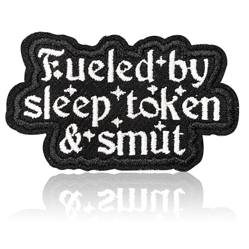 Fueled by Sleep Token and Smut Patch 7,6 cm Bookish Book Lover Embroidered Patches for Backpack, Hat, Jackets, Iron On Patch, Uniform DIY Embroidery PVC Patches Gift, Accessories for Him Her 3 Inches von MEIHKBEC