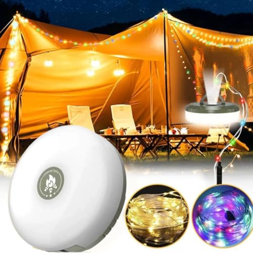 Solunari Glowline Camp String | Roll & Glow | Sofortige Stimmung 10M Aufladbare LED Lichterkette für Camping - Wasserdicht & Aufrollbar, 8 Modi, Tragbar, Zelt, Garten Solunari Glowline Camp String | Roll & Glow | Sofortige Stimmung 10M Aufladbare LED Lichterkette für Camping - Wasserdicht & Aufrollbar, 8 Modi, Tragbar, Zelt, Garten von MEIION