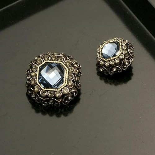 6 dekorative quadratische Metall-Diamant-Vintage-Gold-Edelstein-Knöpfe für Kleidung, Pullover, Strickjacke, Handwerk, Nähen, 23 mm, Schmuck, Mantel 6 dekorative quadratische Metall-Diamant-Vintage-Gold-Edelstein-Knöpfe für Kleidung, Pullover, Strickjacke, Handwerk, Nähen, 23 mm, Schmuck, Mantel von MEIJIU