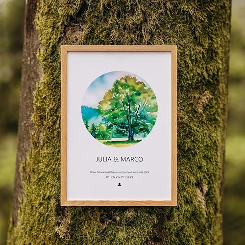 MEIN SCHWARZWALD BAUM Baumspende & Aquarell 'Green Summer' (Druck im Rahmen) | Nachhaltig | Geschenk Geburtstag, Hochzeit, Taufe, Danke, Geburt, Hochzeit, Jahrestag von MEIN SCHWARZWALD BAUM