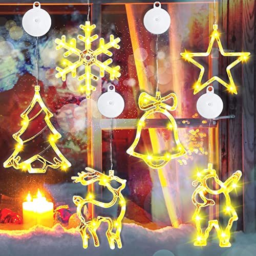 MEISHANG 6PCS LED Saugnapf Weihnachten Lichter,Weihnachtsbeleuchtung Fenster Kinder,Fensterbeleuchtung Feihnachten Batterie,LED Fensterlicht,Vorhang Licht Batteriebetrieben (Weiss/1) MEISHANG 6PCS LED Saugnapf Weihnachten Lichter,Weihnachtsbeleuchtung Fenster Kinder,Fensterbeleuchtung Feihnachten Batterie,LED Fensterlicht,Vorhang Licht Batteriebetrieben (Weiss/1) von MEISHANG