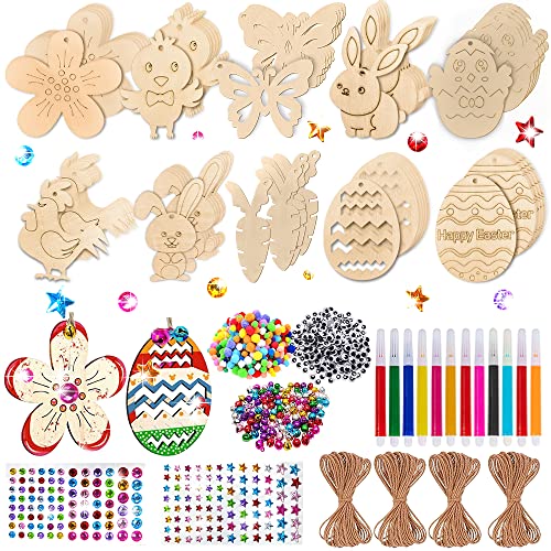 MEISHANG 264 Stück Holzanhänger Ostern zum Bemalen,Osterdeko Basteln Kinder Holz,Deko Anhänger Holz Ostern,Ostern Basteln Holz,Ostereier zum Bemalen,Osteranhänger Holz Bemalen,Ostern Handwerk MEISHANG 264 Stück Holzanhänger Ostern zum Bemalen,Osterdeko Basteln Kinder Holz,Deko Anhänger Holz Ostern,Ostern Basteln Holz,Ostereier zum Bemalen,Osteranhänger Holz Bemalen,Ostern Handwerk von MEISHANG