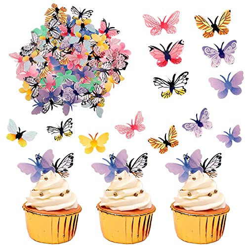 MEISO 72 Stücke Essbare Schmetterlings-Kuchen-Deckel, Bunte Oblatenpapier-Dekorationen für Hochzeit, Geburtstag, Party Lebensmittel Dekoration MEISO 72 Stücke Essbare Schmetterlings-Kuchen-Deckel, Bunte Oblatenpapier-Dekorationen für Hochzeit, Geburtstag, Party Lebensmittel Dekoration von MEISO