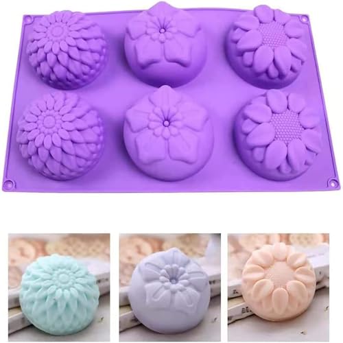 MEISO Seifenformen Silikon, 6 Hohlräume Gießformen, Badebomben Formen, Schokoladenform, Süßigkeitenformen, Non-Stick Backform für DIY Handgemachte Seife, Schokolade, Jelly MEISO Seifenformen Silikon, 6 Hohlräume Gießformen, Badebomben Formen, Schokoladenform, Süßigkeitenformen, Non-Stick Backform für DIY Handgemachte Seife, Schokolade, Jelly von MEISO