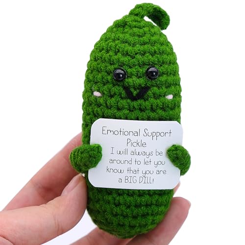 MEIYAXINWIN Mini Pocket Hug Positive Pickle, Lustige Gurke Glücksbringer für Freundin, Frauen und Kollegen - Kleines Geschenk für gute Laune und Motivation von MEIYAXINWIN
