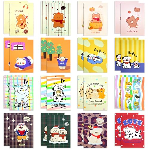 48 Stück Mini Tagebuch Notizbuch,A6 Kleiner Notizblock,Cartoon Mini Notizbücher,Taschennotizbuch Klein ​für Schule Büro Reise(8.5 x 12cm) von MEIYIFAN