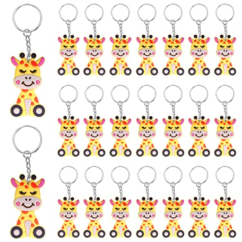 MEIYIFAN 30 Stück Giraffe Schlüsselanhänger,Tierschlüsselanhänger der Karikatur,Schlüsselanhänger für Kinder Gastgeschenke Mädchen deko Kindergeburtstag Mitgebsel von MEIYIFAN