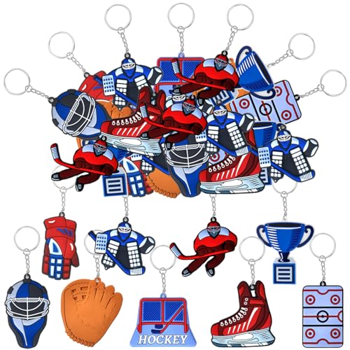 MEIYIFAN 36 Pcs Eishockey Schlüsselanhänger,Sport Schlüsselanhänger für Kindergeburtstag Party Supplies Schule Sport Belohnung Sport Party Favors MEIYIFAN 36 Pcs Eishockey Schlüsselanhänger,Sport Schlüsselanhänger für Kindergeburtstag Party Supplies Schule Sport Belohnung Sport Party Favors von MEIYIFAN