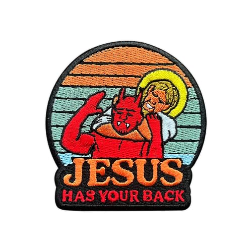 MEIYSTICK Aufnäher mit Aufschrift "Jesus Has Your Back", für Kleidung, Rucksäcke, Hüte, Jeans, Taschen, religiöse Größe, 7,6 cm, zum Aufbügeln oder Aufnähen, Applikation, Stickerei-Aufnäher MEIYSTICK Aufnäher mit Aufschrift "Jesus Has Your Back", für Kleidung, Rucksäcke, Hüte, Jeans, Taschen, religiöse Größe, 7,6 cm, zum Aufbügeln oder Aufnähen, Applikation, Stickerei-Aufnäher von MEIYSTICK