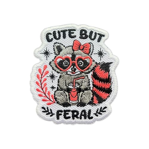 MEIYSTICK Cute But Feral Raccoons Embroidery Patch for Clothes Backpacks Hats Jeans Bags, Girly Raccoon with Bow Size 7.6 cm Iron Patch or Sew On Patches, Applique Embroidery Patches, Gift for Boy MEIYSTICK Cute But Feral Raccoons Embroidery Patch for Clothes Backpacks Hats Jeans Bags, Girly Raccoon with Bow Size 7.6 cm Iron Patch or Sew On Patches, Applique Embroidery Patches, Gift for Boy von MEIYSTICK
