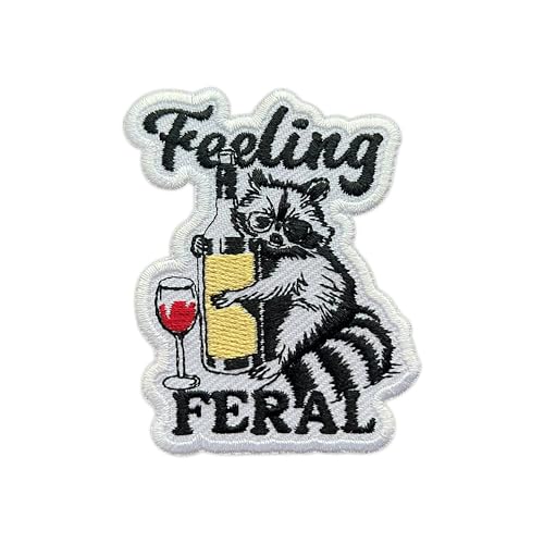 MEIYSTICK Feeling Feral Waschbär-Stickerei-Aufnäher für Kleidung, Rucksäcke, Hüte, Jeans, Taschen, Sarkasmus, Humor, Größe 7,6 cm, zum Aufbügeln oder Aufnähen, Applikation, Stickerei-Flicken, Geschenk MEIYSTICK Feeling Feral Waschbär-Stickerei-Aufnäher für Kleidung, Rucksäcke, Hüte, Jeans, Taschen, Sarkasmus, Humor, Größe 7,6 cm, zum Aufbügeln oder Aufnähen, Applikation, Stickerei-Flicken, Geschenk von MEIYSTICK