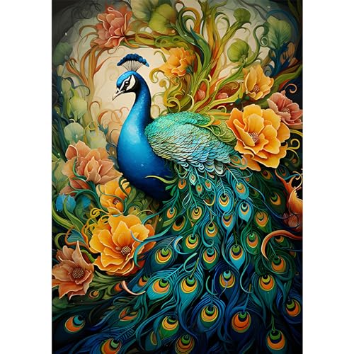 MEIYUDA 5D Diamant Painting Bilder für Kinder und Erwachsene Zubehör Pfau Blume, Diamond Painting Set Malerei Stickerei Set Kreuzstich Bilder, Crystal Art für Home Wand Deko 30x40cm MEIYUDA 5D Diamant Painting Bilder für Kinder und Erwachsene Zubehör Pfau Blume, Diamond Painting Set Malerei Stickerei Set Kreuzstich Bilder, Crystal Art für Home Wand Deko 30x40cm von MEIYUDA