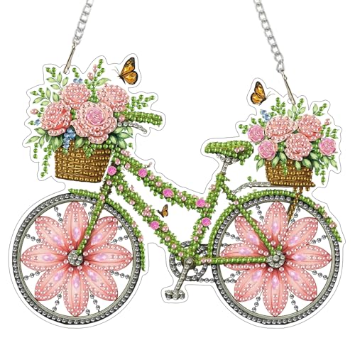 MEIYUDA 5D Diamond Painting Anhänger Erwachsene Blume mit Fahrrad, Sonnenfänger Diamond Painting Set Fensterbilder, Lichtfanger Bilder Bastelset Erwachsene Kinder Malerei für Home Wand Décor MEIYUDA 5D Diamond Painting Anhänger Erwachsene Blume mit Fahrrad, Sonnenfänger Diamond Painting Set Fensterbilder, Lichtfanger Bilder Bastelset Erwachsene Kinder Malerei für Home Wand Décor von MEIYUDA