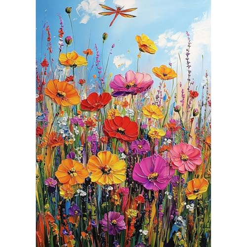 MEIYUDA 5D Diamond Painting Bilder Erwachsene Blumen, Diamant Painting Bilder Diy Set Bild, Malerei Kristall Diamond Painting Set Erwachsene Kinder für Home Wand Décor 30x40cm von MEIYUDA