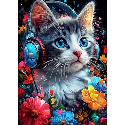 MEIYUDA 5D Diamond Painting Bilder Erwachsene Kinder Katze in der Musik, Blumen Diamant Painting Bilder Diy Set Bild, Malerei Kristall Diamond Painting Set Erwachsene für Home Wand Décor 30x40cm MEIYUDA 5D Diamond Painting Bilder Erwachsene Kinder Katze in der Musik, Blumen Diamant Painting Bilder Diy Set Bild, Malerei Kristall Diamond Painting Set Erwachsene für Home Wand Décor 30x40cm von MEIYUDA
