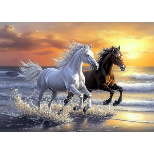 MEIYUDA 5D Diamond Painting Bilder Erwachsene Pferde, Diamond Painting Set Bild Tier, Diamant Painting Bilder Bastelset Erwachsene Kinder Malerei für Home Wand Décor 40x30cm MEIYUDA 5D Diamond Painting Bilder Erwachsene Pferde, Diamond Painting Set Bild Tier, Diamant Painting Bilder Bastelset Erwachsene Kinder Malerei für Home Wand Décor 40x30cm von MEIYUDA