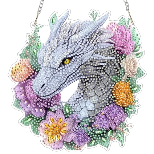 MEIYUDA Diamond Painting Anhänger Drache, 5D Diamond Painting Erwachsene Kinder Sonnenfänger, Lichtfanger DIY Set Erwachsene Fensterbilder, DIY Handwerk Malerei Kits für Home Wand Décor MEIYUDA Diamond Painting Anhänger Drache, 5D Diamond Painting Erwachsene Kinder Sonnenfänger, Lichtfanger DIY Set Erwachsene Fensterbilder, DIY Handwerk Malerei Kits für Home Wand Décor von MEIYUDA