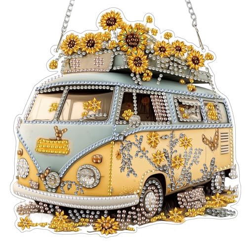 MEIYUDA Diamond Painting Anhänger Reisebus, 5D Diamond Painting Erwachsene Kinder Sonnenfänger, Lichtfanger DIY Set Erwachsene Fensterbilder, DIY Handwerk Malerei Kits für Home Wand Décor MEIYUDA Diamond Painting Anhänger Reisebus, 5D Diamond Painting Erwachsene Kinder Sonnenfänger, Lichtfanger DIY Set Erwachsene Fensterbilder, DIY Handwerk Malerei Kits für Home Wand Décor von MEIYUDA