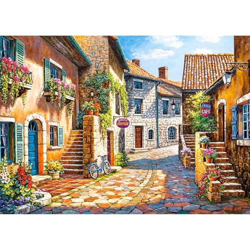 MEIYUDA Diamond Painting Erwachsene Diamant Bilder Straßenansicht, 5D DIY Diamant Painting Bilder Diamond Painting Set Landschaft, Bastelset Kinder Malerei Stickerei für Home Wand Décor 40x30cm von MEIYUDA