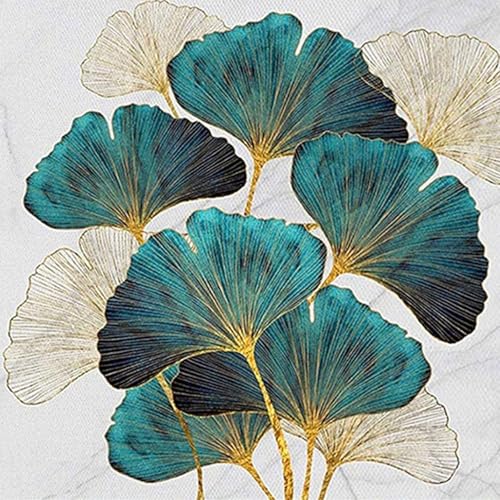 MEIYUDA Diamond Painting Ginko Blätter, 5D Erwachsene Kinder Set, DIY Handwerk Malerei Kits für Home Wand Décor 30x30cm von MEIYUDA