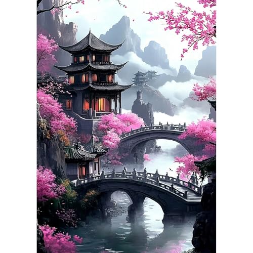MEIYUDA Diamond Painting Landschaft, 5D Diamond Painting Erwachsene Kinder, DIY Set Erwachsene Diamant Painting Bilder, DIY Handwerk Malerei Kits für Home Wand Décor 30x40cm von MEIYUDA