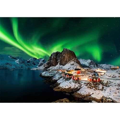 MEIYUDA Diamond Painting Norwegen im Winter - 5D DIY Set für Erwachsene und Kinder, Handwerk Malerei Kit für Home Wand Décor 40x30cm von MEIYUDA